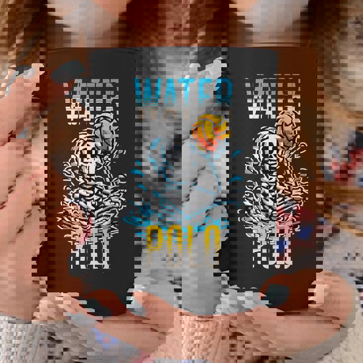 面白いスケルトン水球スポーツファン漫画スタイル コーヒーマグ 面白い贈り物