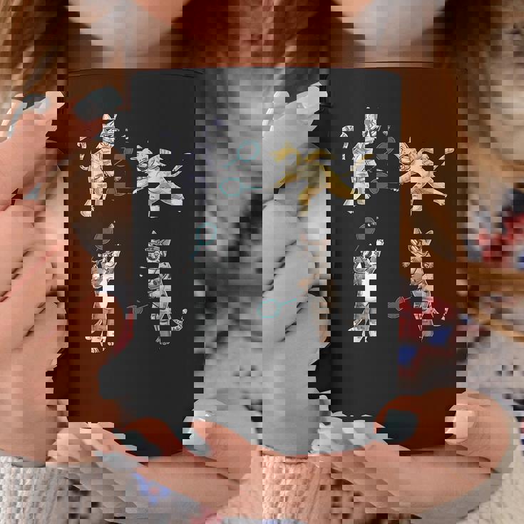 面白いバドミントン猫 コーヒーマグ 面白い贈り物