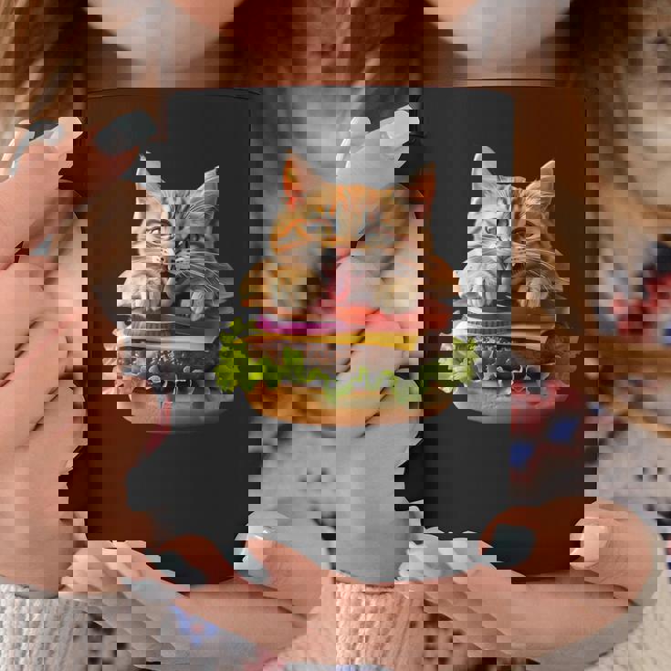 面白いファーストフードハンバーガー愛好家猫猫愛好家 Britishhorthair Burger Cat Food コーヒーマグ 面白い贈り物