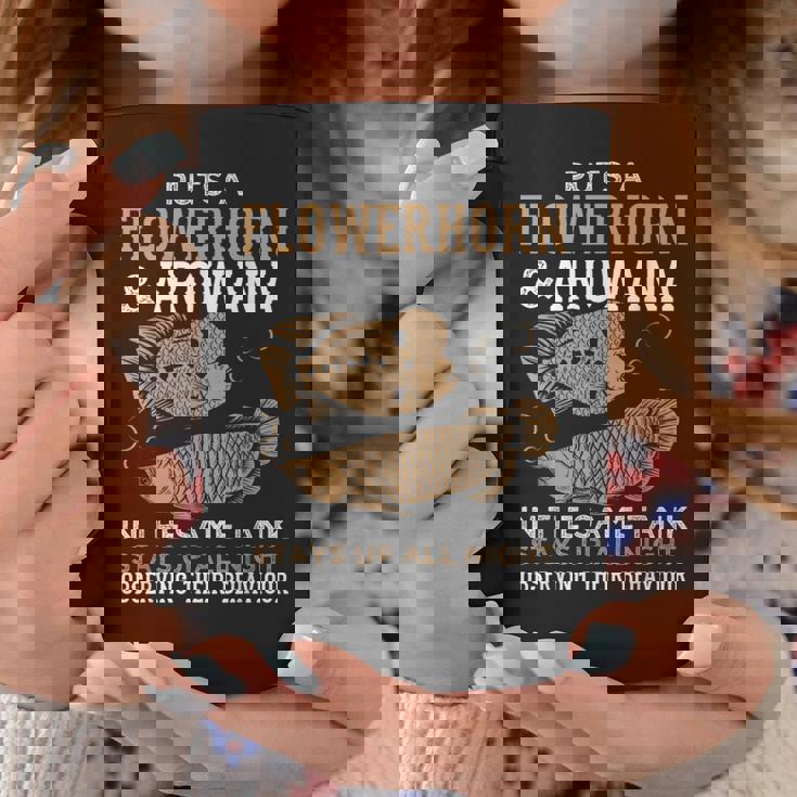 面白いフラワーホーンとアロワナのデザイン 魚族館 コーヒーマグ 面白い贈り物