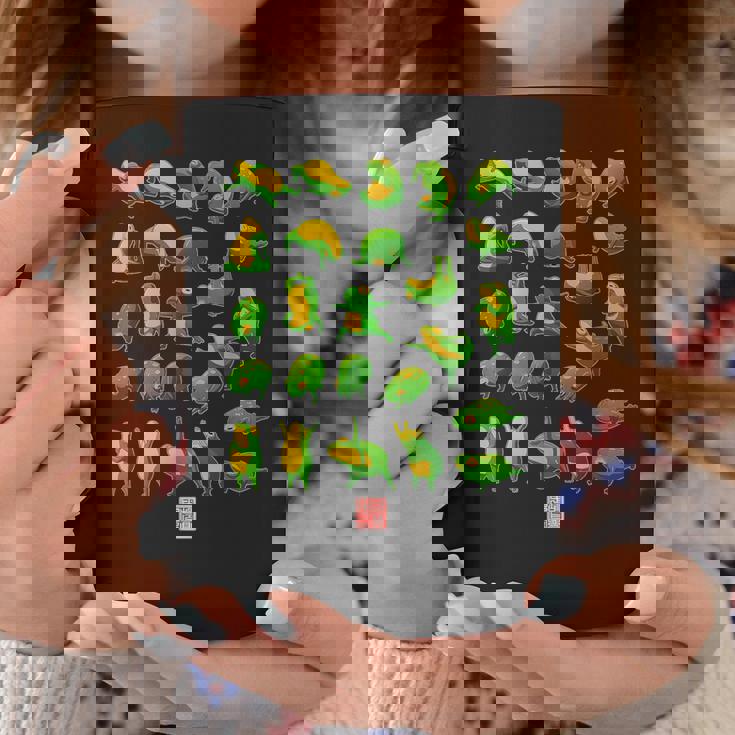 面白いヨガカエルとヒキガエル瞑想 日本のアートグラフィック コーヒーマグ 面白い贈り物