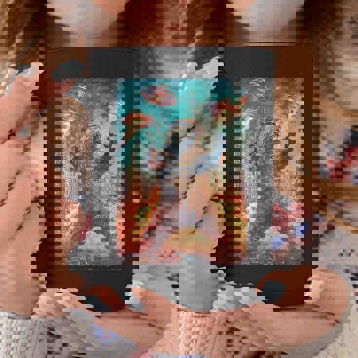 面白いレトロな日本の怪獣モンスターカワウソの自撮り写真東京ufo コーヒーマグ 面白い贈り物