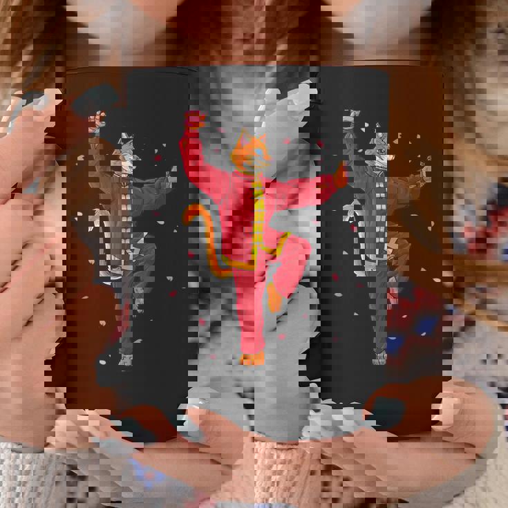 面白い太極拳 猫 武道 ヨガ 瞑想 コーヒーマグ 面白い贈り物