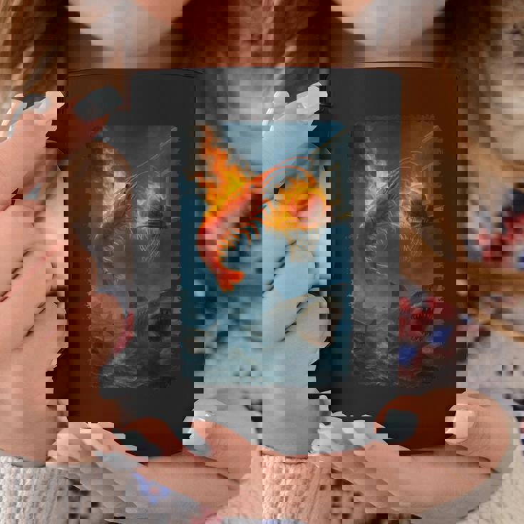 面白い燃えるようなエビスラムダンキングサメのミーム。 コーヒーマグ 面白い贈り物