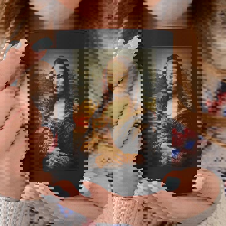 面白い猫 モナリザ 絵画 アート ママ お父さん コーヒーマグ 面白い贈り物