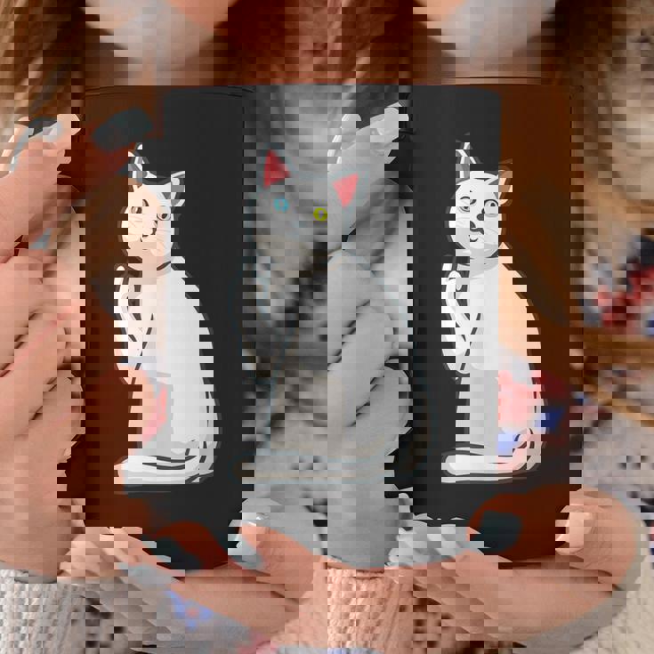 面白い猫 中指 オッドアイドキャット キティ コーヒーマグ 面白い贈り物