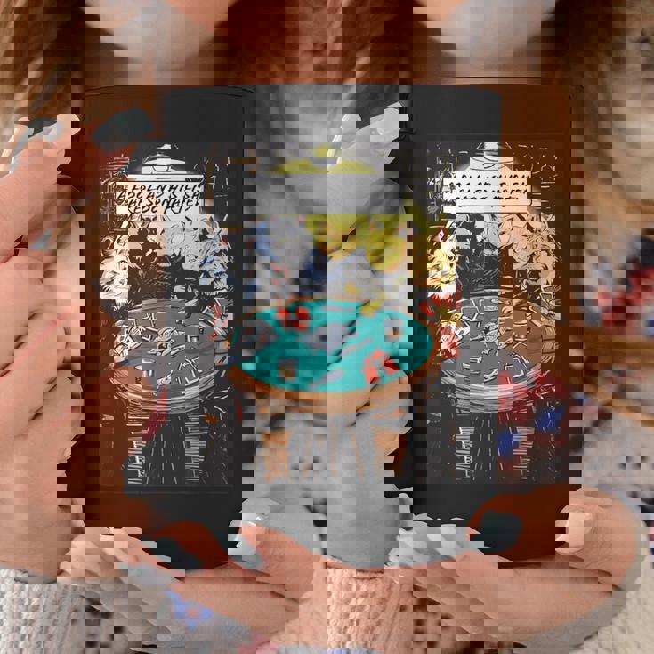 面白い猫のグラフィックプレイの猫ポーカープレイヤーは深刻なポーカーをプレイします コーヒーマグ 面白い贈り物