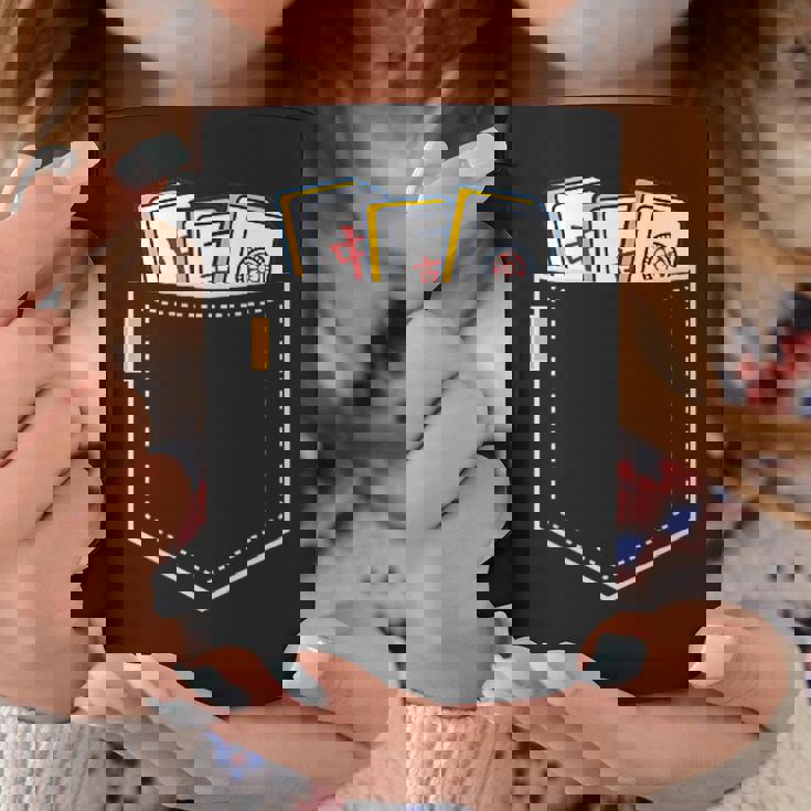 麻雀 牌 ワンポイント ポケット 柄ポケット デザイン かわいい おもしろ 可愛い 麻雀好プレゼント コーヒーマグ 面白い贈り物