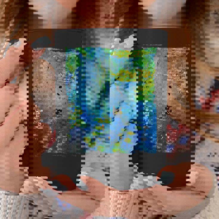 黒猫モネのスイレン絵画アート 猫好き コーヒーマグ 面白い贈り物