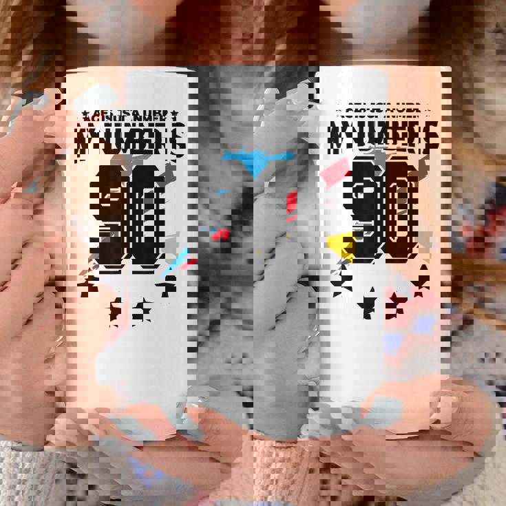 Age Is Just Number スポーツ 90歳 面白い 90歳の誕生日 コーヒーマグ 面白い贈り物