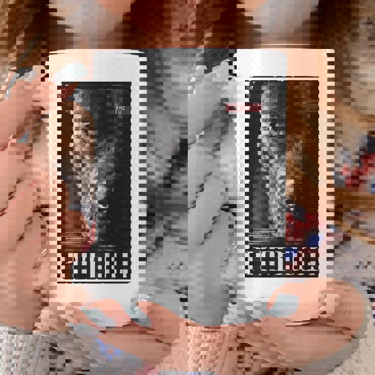 Backprint 野生の犬ピットブルテリアのポートレートブルドッグのバックプリントピットブル コーヒーマグ 面白い贈り物