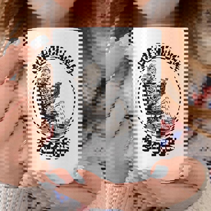 Bone-Chilling 本 スケルトン 読書 ブックワームブックラバーズ 長袖tシャツ コーヒーマグ 面白い贈り物