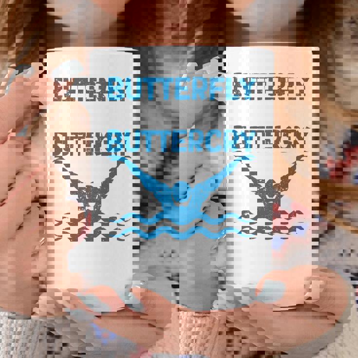Butterfly Butterwhyバタフライバタフライファニー水泳チーム 長袖tシャツ コーヒーマグ 面白い贈り物