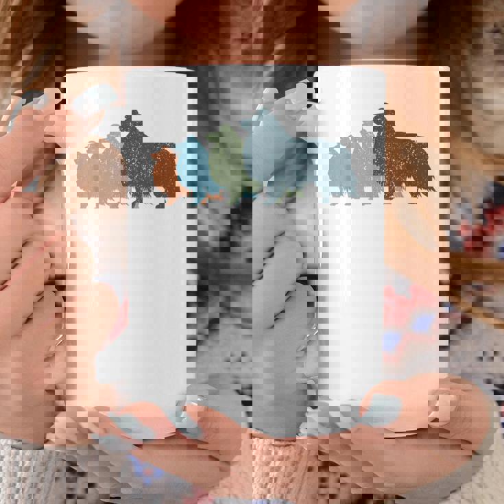 Dog Mom & Dad シルエット ヴィンテージ シェルティ シェットランド シープドッグ コーヒーマグ 面白い贈り物