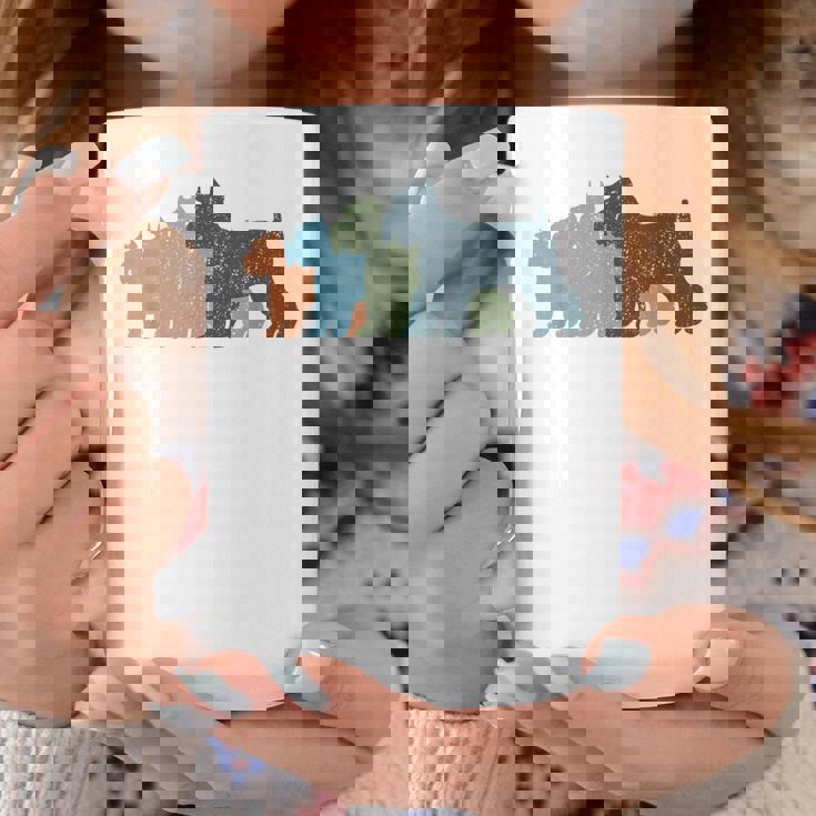 Dog Mom & Dad シルエット ヴィンテージ シュナウザー コーヒーマグ 面白い贈り物