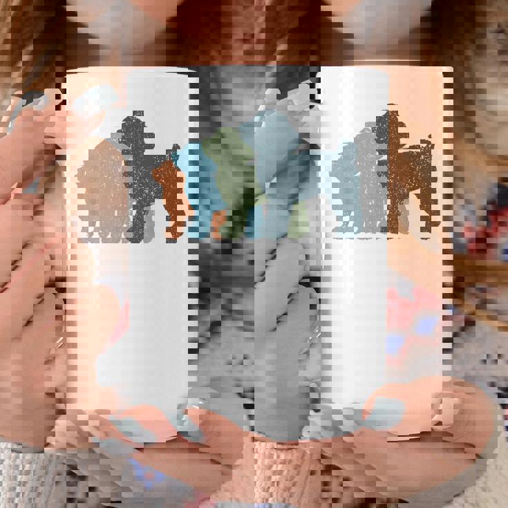 Dog Mom & Dad シルエット ヴィンテージトイプードル コーヒーマグ 面白い贈り物