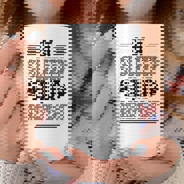 Eatleepquat Repeat 面白いジムワークアウト コーヒーマグ 面白い贈り物