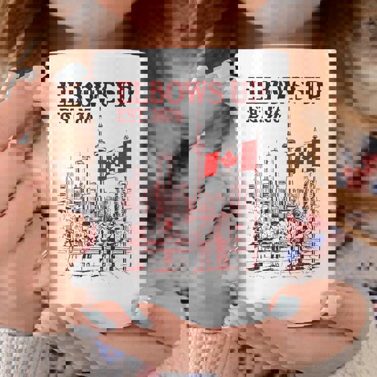 Elbows Up Canada Est 1867 カナダ国旗 カナダ地図 カナダ コーヒーマグ 面白い贈り物