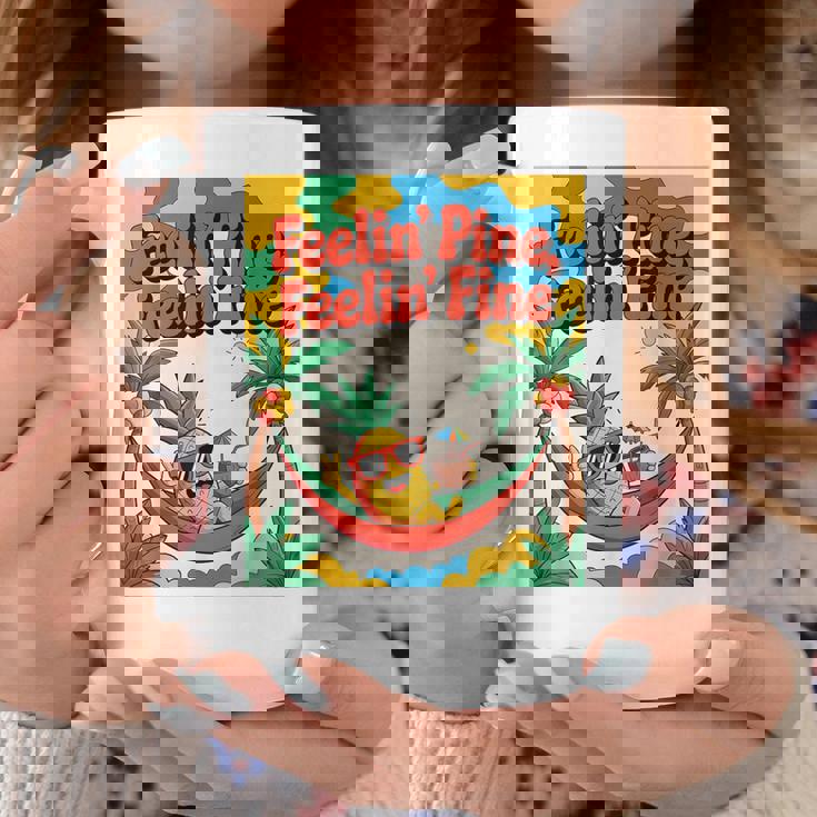 Feelin' Pine Feelin' Fine パイナップル トロピカル ビーチ 楽しい コーヒーマグ 面白い贈り物
