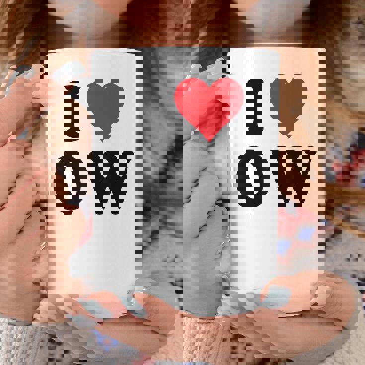 I Heart Ow Initials I Love OW First And Last Name O W コーヒーマグ 面白い贈り物