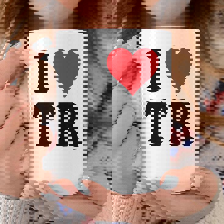I Heart Tr Initials I Love TR First And Last NameR コーヒーマグ 面白い贈り物