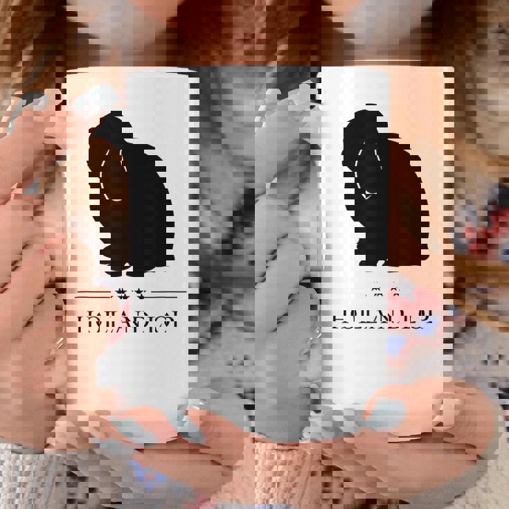 Holland Lop Rabbitブラックシルエット コーヒーマグ 面白い贈り物