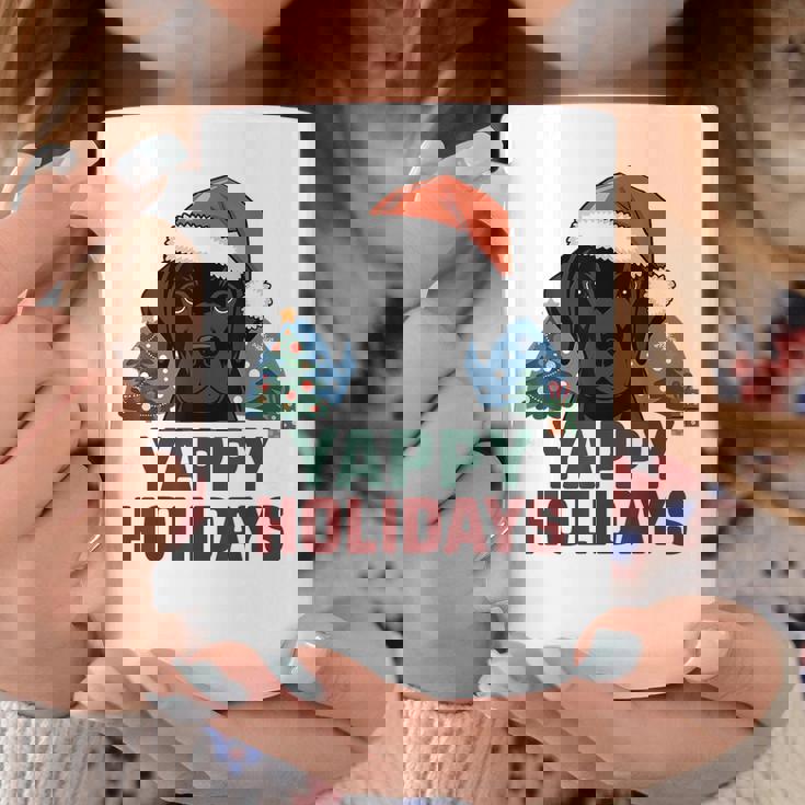 Lab クリスマス ラブラドールレトリバー Yappy Holidays Dog コーヒーマグ 面白い贈り物