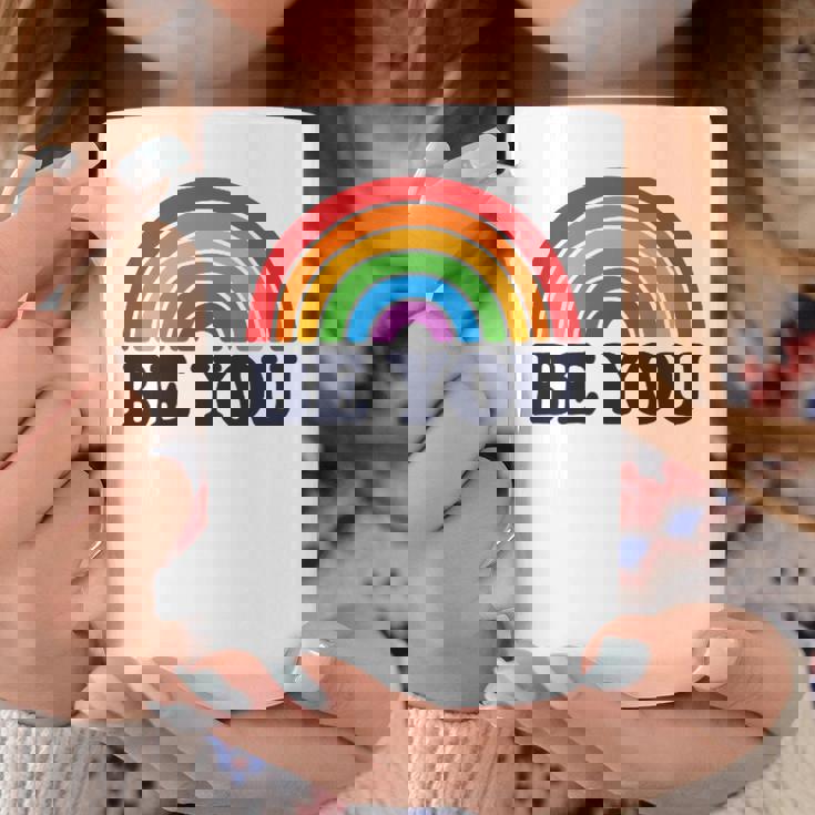 Lgbtq Be You Pocket Gay Pride Lgbt Ally Rainbow Flagintage コーヒーマグ 面白い贈り物