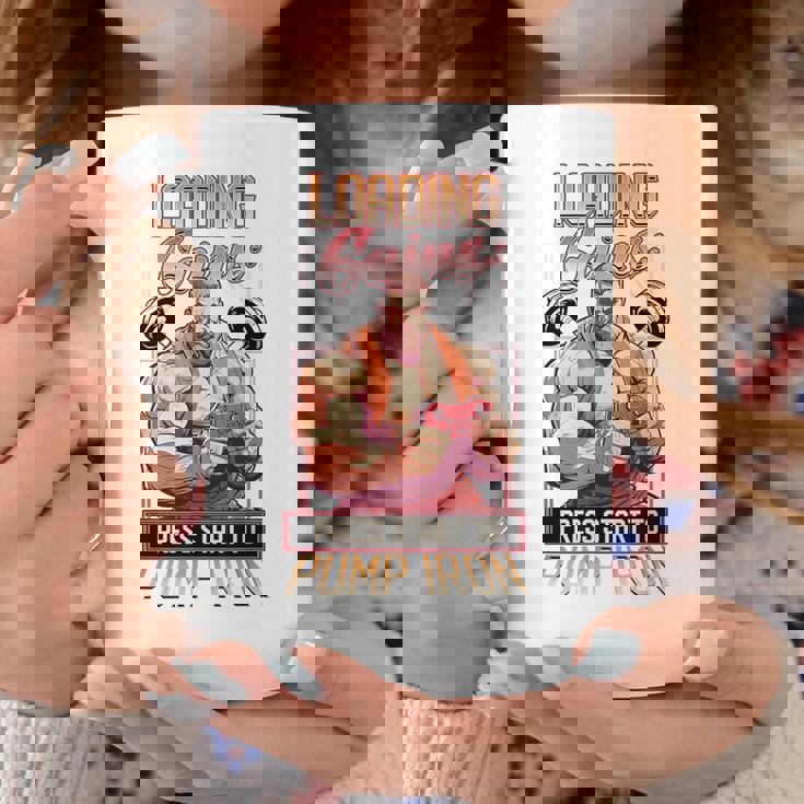 Loading Gains プレススタートからポンプ鉄ボディビルディング コーヒーマグ 面白い贈り物