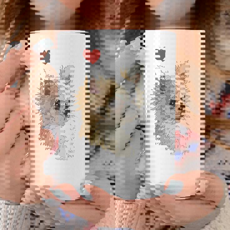 I Love Japan And Chihuahua 長髪 ちわわ ロングヘアママ 長袖tシャツ コーヒーマグ 面白い贈り物