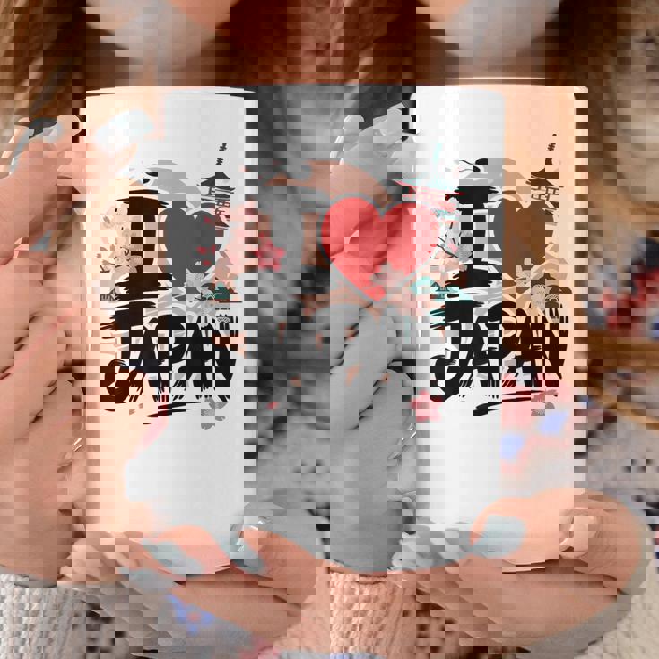 I Love Japan 桜 桜 日本の富士山 寺院 コーヒーマグ 面白い贈り物