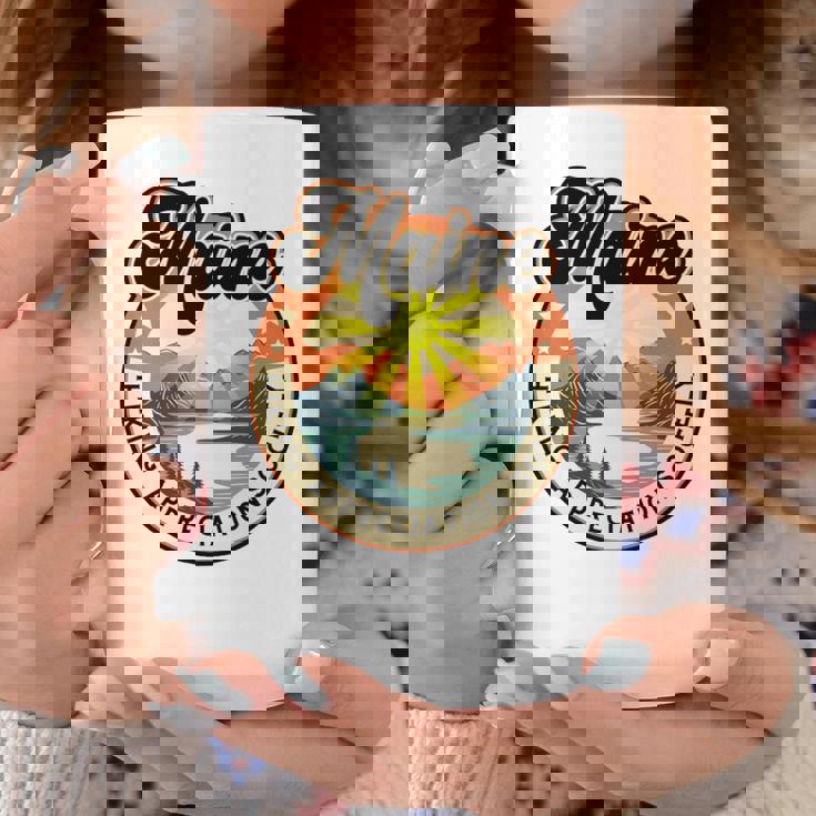 Maine Usa ハイキング ハイカー バックパッカー ハイキング 山 アウトドア 長袖tシャツ コーヒーマグ 面白い贈り物