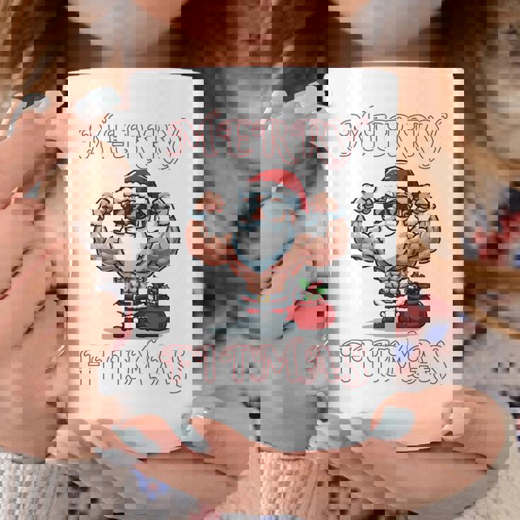 Merry Fitmas クリスマス フィットネス アグリークリスマス スウール サンタ 長袖tシャツ コーヒーマグ 面白い贈り物