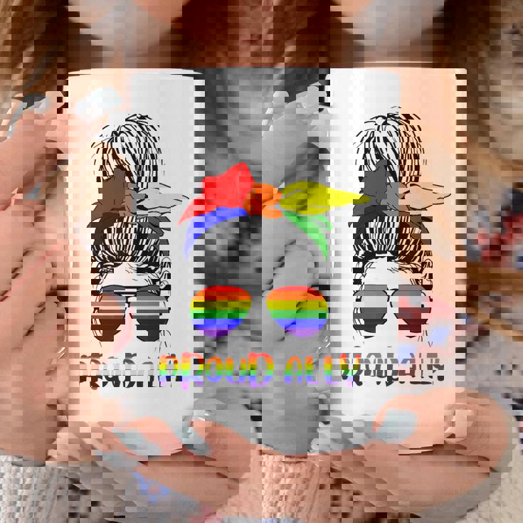 Messy Bun Proud Ally Pride Flag Love Lgbt レインボー サングラス コーヒーマグ 面白い贈り物