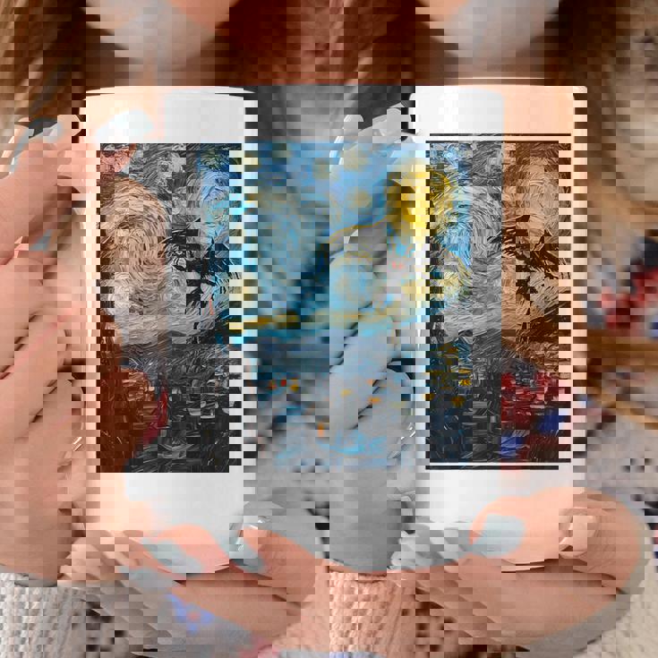 Mothman Cryptid Cryptozoology 星月夜 ゴッホ絵画 コーヒーマグ 面白い贈り物