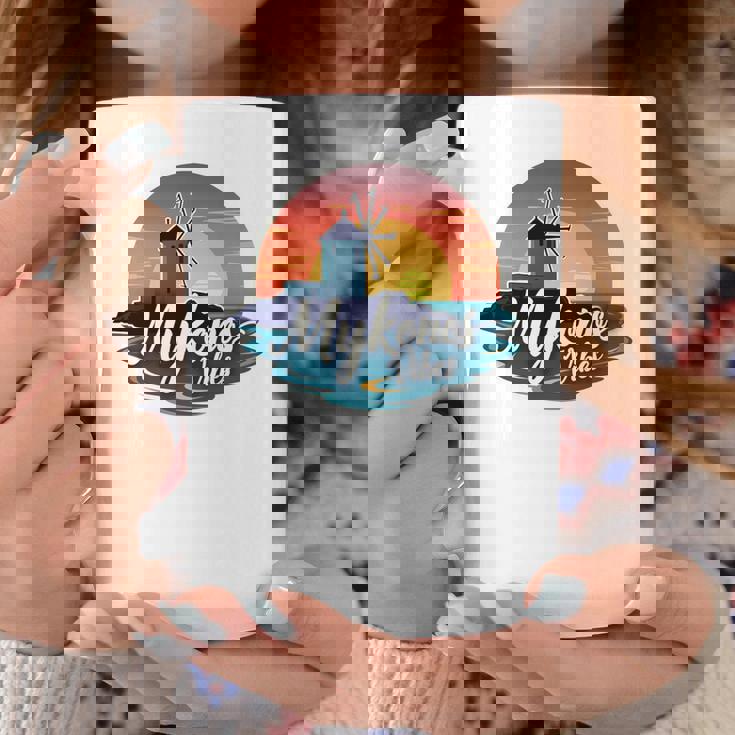 Mykonosibes ヴィンテージ 夕日 ギリシャの島 ギリシャ お土産 長袖tシャツ コーヒーマグ 面白い贈り物