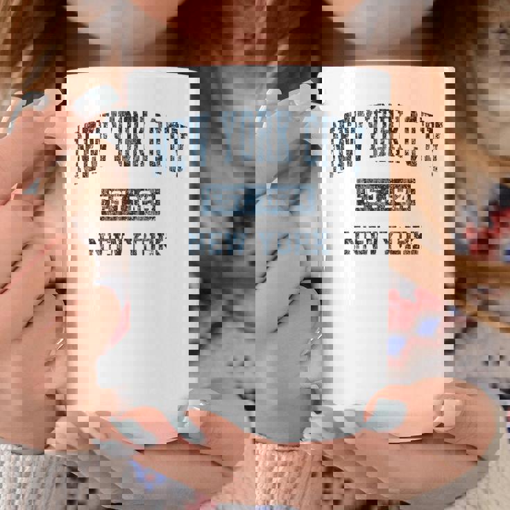 New York City New York Ny ビンテージスポーツデザイン ネイビープリント コーヒーマグ 面白い贈り物