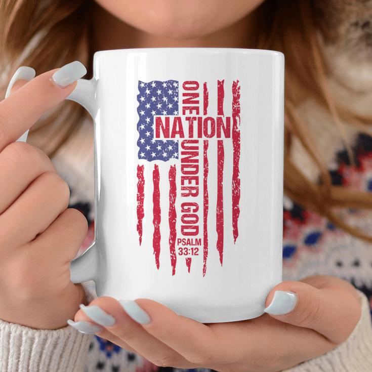 One Nation Under God American Flag Patriotic Christian Coffee Mug Unique Gifts