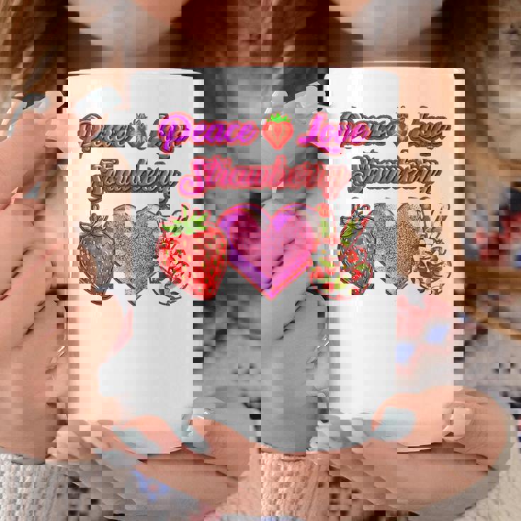 Peace Love イチゴ好き 果物食主義者 果実 果実 果実 コーヒーマグ 面白い贈り物