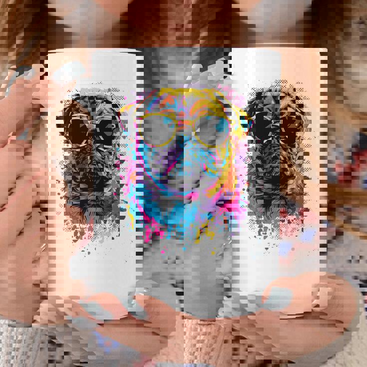 Pug Dog Lovers カラフル ポップアート パグ 長袖tシャツ コーヒーマグ 面白い贈り物