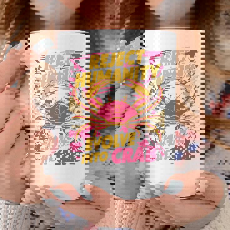 Reject Humanity Evolve To Crab ファニーカニ 長袖tシャツ コーヒーマグ 面白い贈り物