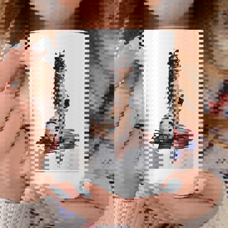 Sexy Girl グラフィックtシャツ セクシー「バッドキティ」ピンナップガール カットアウト。 コーヒーマグ 面白い贈り物