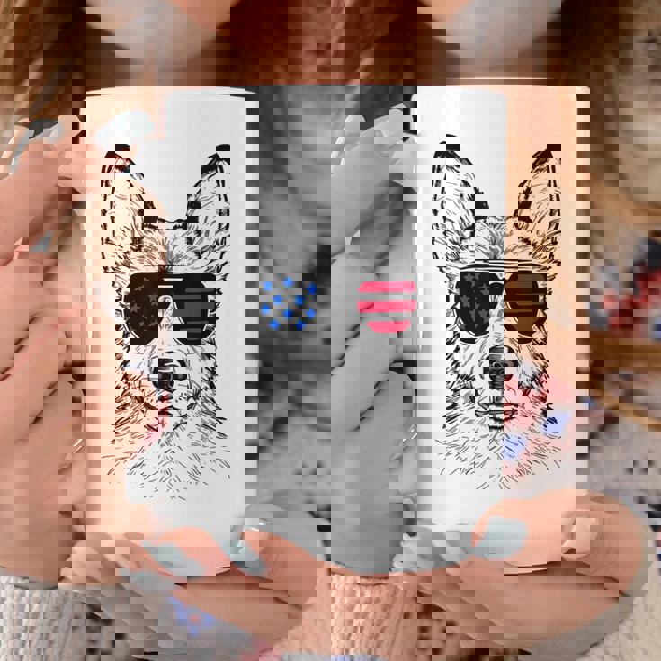 Shepsky Dog 7月4日 アメリカ国旗 コーヒーマグ 面白い贈り物