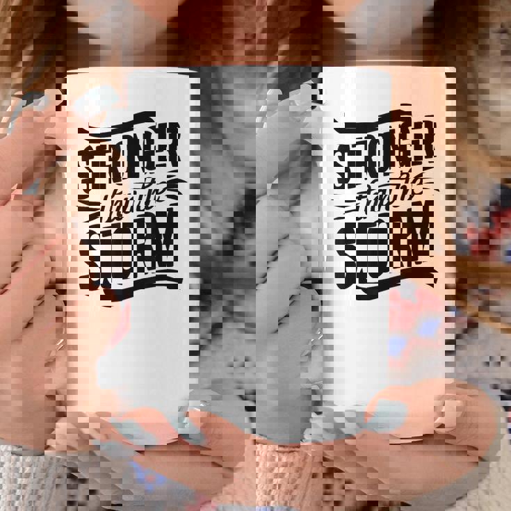 Stronger Than Thetorm Motivational Inspirational Positive コーヒーマグ 面白い贈り物