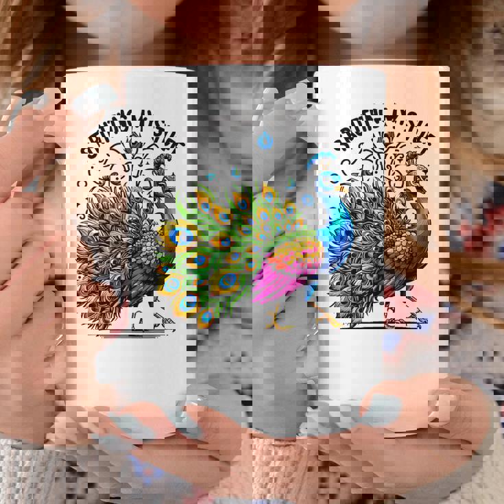 Strutting Mytuff カラフル 孔雀好き コーヒーマグ 面白い贈り物