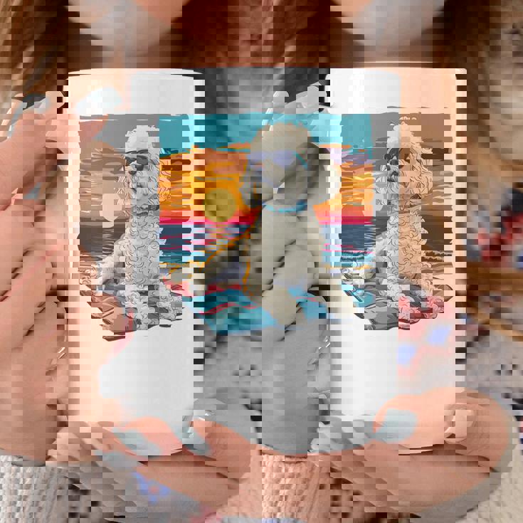 Sunny Day Doggy グラフィックデザイン ビーチレディ 子犬 長袖tシャツ コーヒーマグ 面白い贈り物