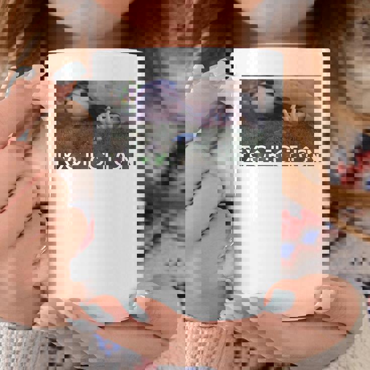 Txq Fiction 黒tシャツ（半袖）バックプリント コーヒーマグ 面白い贈り物