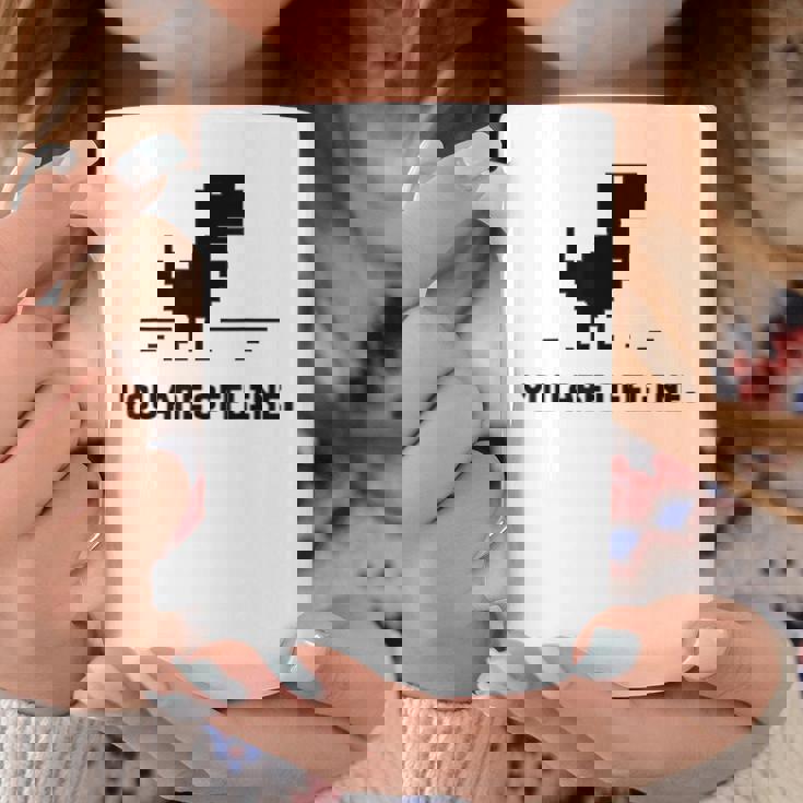 You Are Offline T-Rex 恐竜のラン ピクセルアート 恐竜ゲーム コーヒーマグ 面白い贈り物