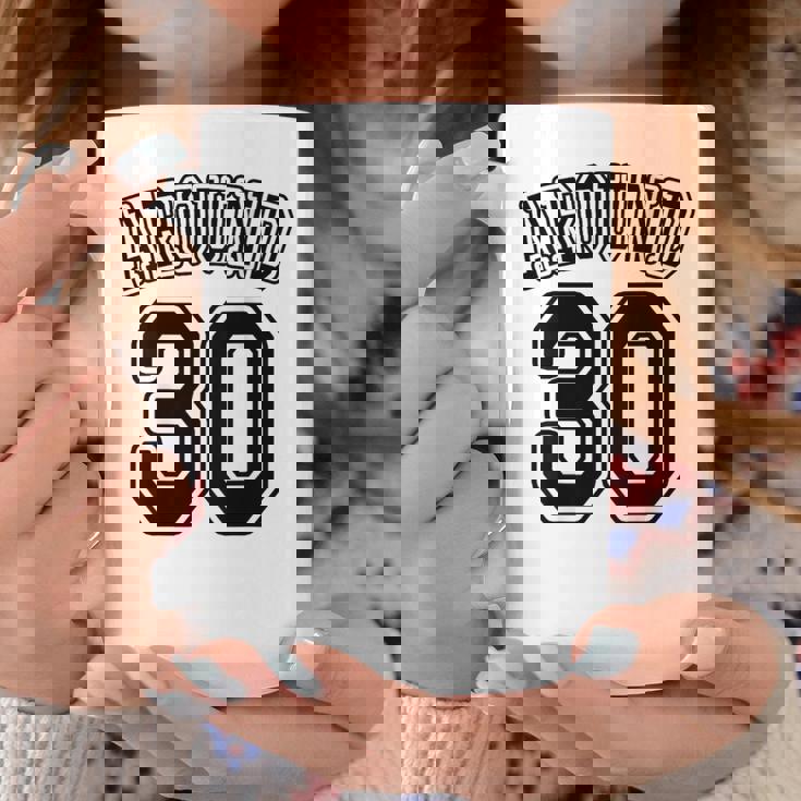 【バックプリント・背中側】Around 30 アラサー（三十歳 30才）ユニフォーム風 30代 誕生日プレゼント 面白 コーヒーマグ 面白い贈り物