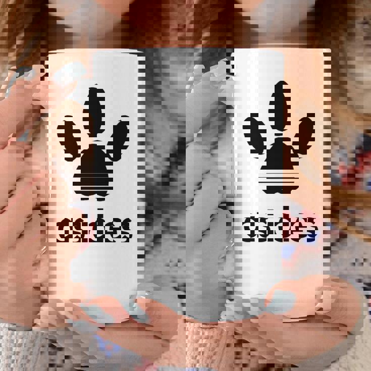 【バックプリント・背中側】Asides アシデス 足です。肉球です。【変なtシャツ屋】スポーツ ブランド パロディ 面白 長袖tシャツ コーヒーマグ 面白い贈り物